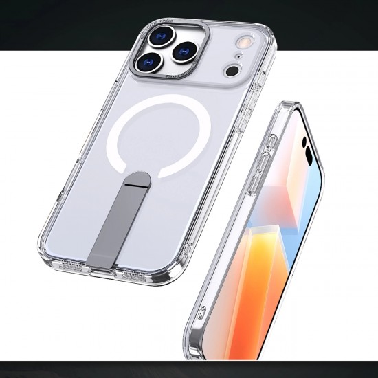 Hybrid Armor X Case for iPhone 17 Pro with Stand, Compatible with MagSafe - Transparent