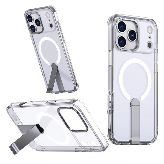 Hybrid Armor X Case for iPhone 17 Pro Max with Stand, Compatible with MagSafe - Transparent