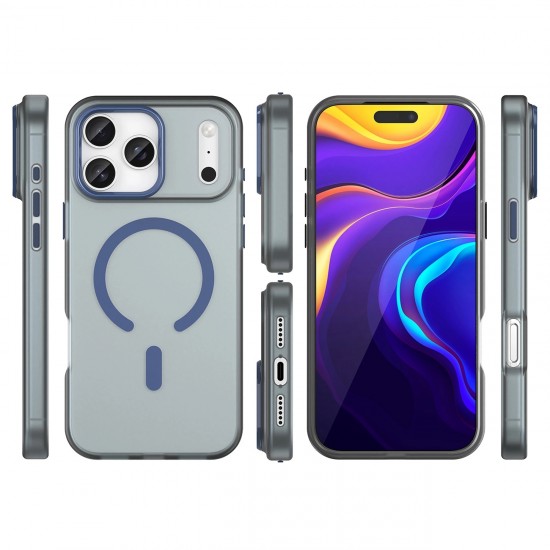 Magnetic Abrasive iPhone 17 Pro Case Compatible with MagSafe - Matte Blue
