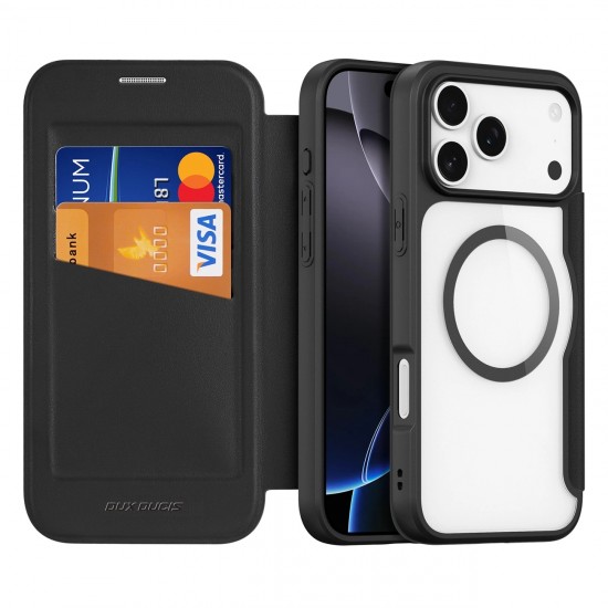 Dux Ducis Skin X Pro Case for iPhone 17 Pro Max with Wallet, MagSafe Compatible - Black