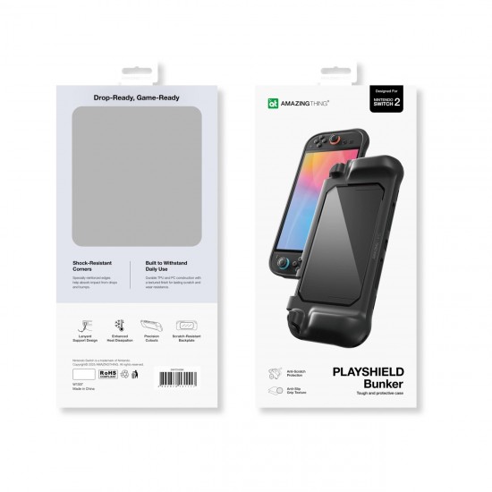 AmazingThing PlayShield Bunker Protective Case for Nintendo Switch 2 - Black