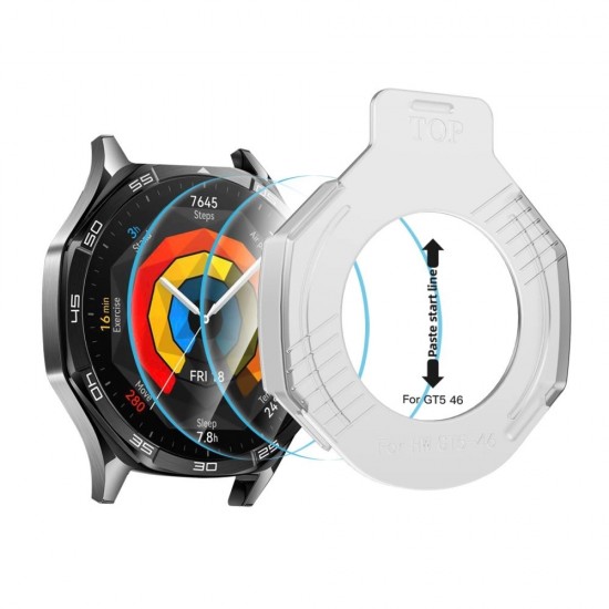 Tech-Protect Easy Set+ 2-pack tempered glass for Huawei Watch GT 5 46 mm - transparent