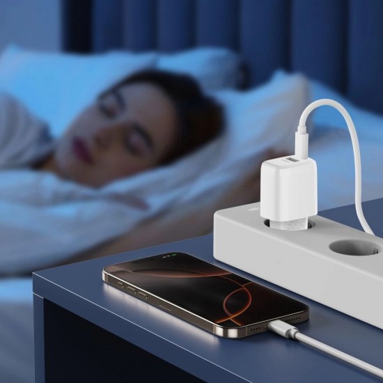 Tech-Protect NCA20 PD 20W QC3.0 USB-A / USB-C Wall Charger - White