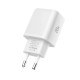 Tech-Protect NCA20 PD 20W QC3.0 USB-A / USB-C Wall Charger + USB-C / USB-C Cable 100cm - White