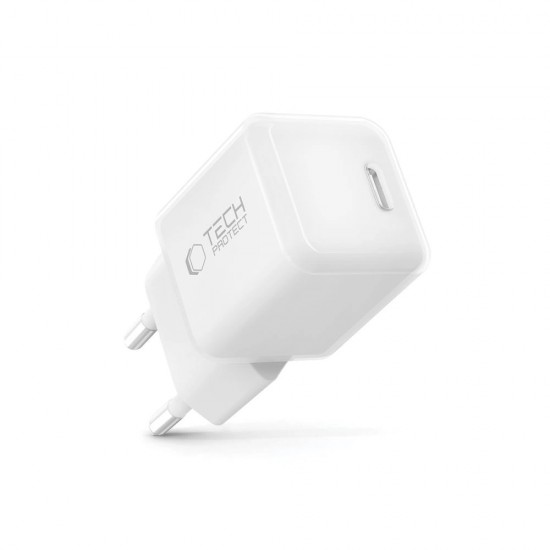 Tech-Protect NCM25 USB-C PD 25W Wall Charger - White