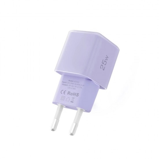 Tech-Protect NCM25 USB-C PD 25W Wall Charger - Purple