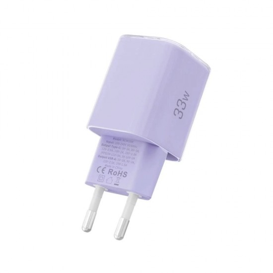 Tech-Protect NCM33 PD 33W QC3.0 USB-C / USB-C Wall Charger - Purple