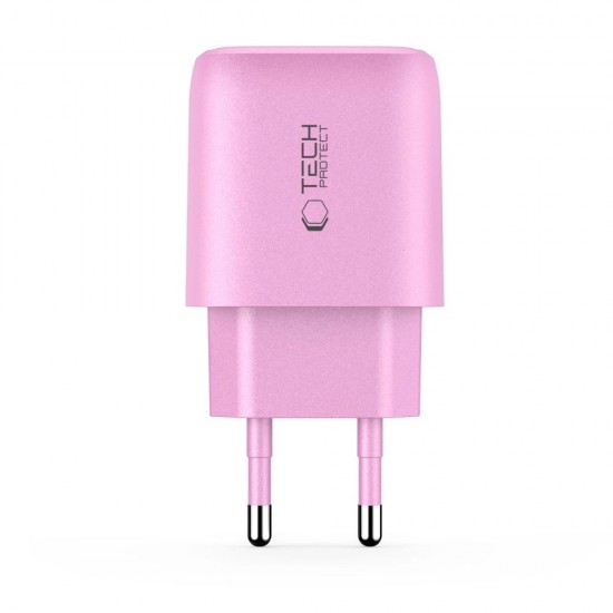 Tech-Protect NCA20 PD 20W QC3.0 USB-A / USB-C Wall Charger - Pink