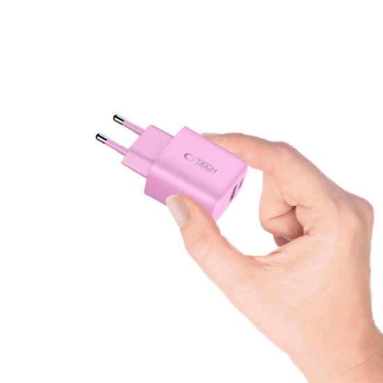 Tech-Protect NCA20 PD 20W QC3.0 USB-A / USB-C Wall Charger - Pink