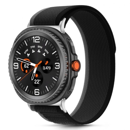 Tech-Protect Nylon Stripe Strap for Samsung Galaxy Watch 40/44/46 mm - Black and Orange