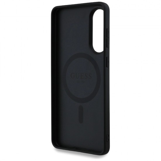 Guess 4G Ring Classic Logo MagSafe Case for Samsung Galaxy S25 Edge - Black
