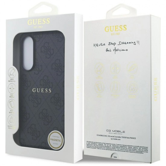Guess 4G Ring Classic Logo MagSafe Case for Samsung Galaxy S25 Edge - Black