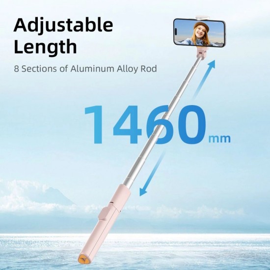 Selfie Stick Tech-Protect L09S with Tripod - Pink