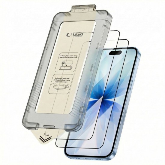 Tech-Protect Quick Set+ 2-pack tempered glass for iPhone 17 - black