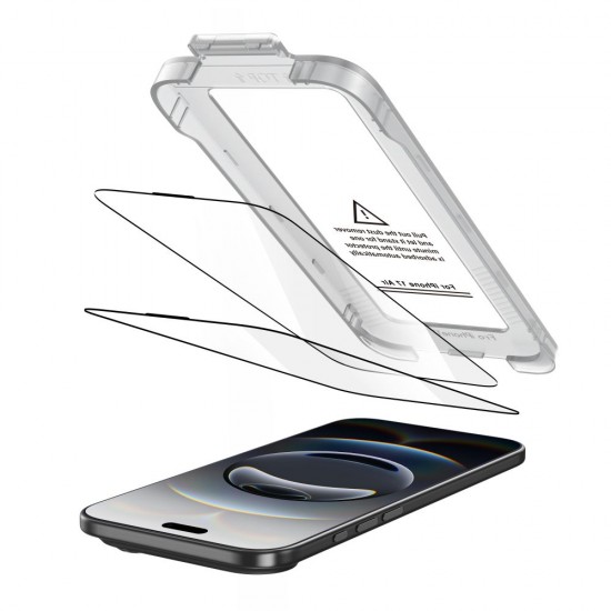 Tech-Protect Quick Set+ 2-pack tempered glass for iPhone 17 Air - black