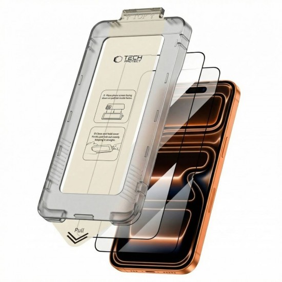 Tech-Protect Quick Set+ 2-pack tempered glass for iPhone 17 Pro - black