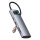 Baseus Metal Gleam 7in1 HDMI 4K 60Hz USB-C Hub / 3x USB 3.0 / USB-C PD / SD / microSD - Gray