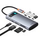 Baseus Metal Gleam 7in1 HDMI 4K 60Hz USB-C Hub / 3x USB 3.0 / USB-C PD / SD / microSD - Gray
