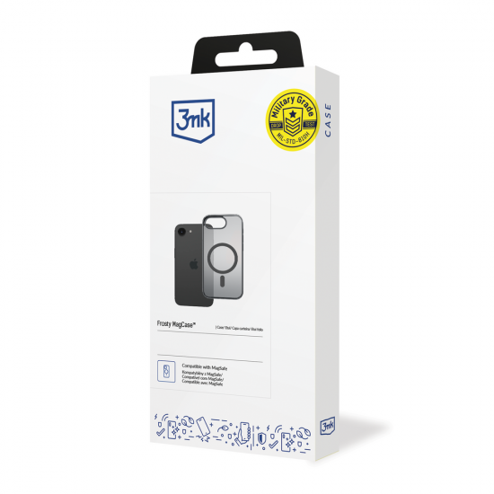 3mk Frosty MagCase for iPhone 16E - Black