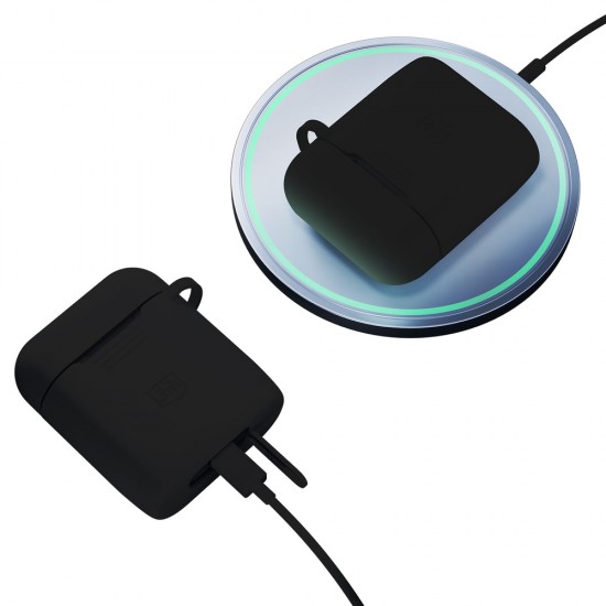 3mk Silicone AirPods Case for Apple AirPods 2 - Black