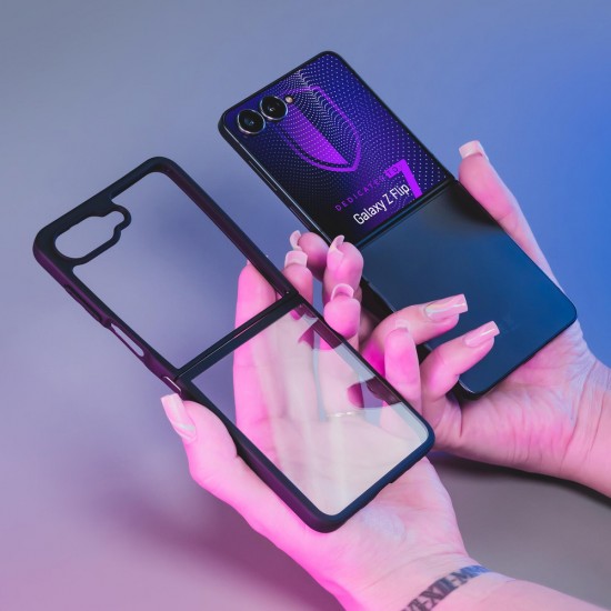 3mk Satin Armor Case+ for Samsung Galaxy Z Flip 7 - Transparent Black