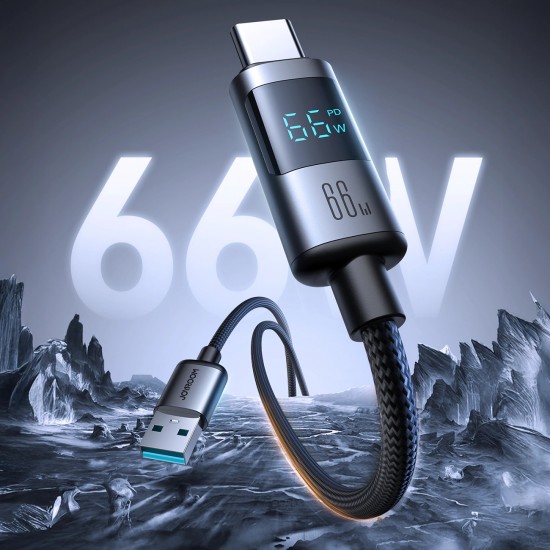 Joyroom S-A16 Pro Prism Series 66W USB-A - USB-C Cable with Display 1.2m - Black