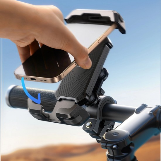 Joyroom JR-ZS428 shockproof handlebar holder for motorcycle, bike, scooter - black