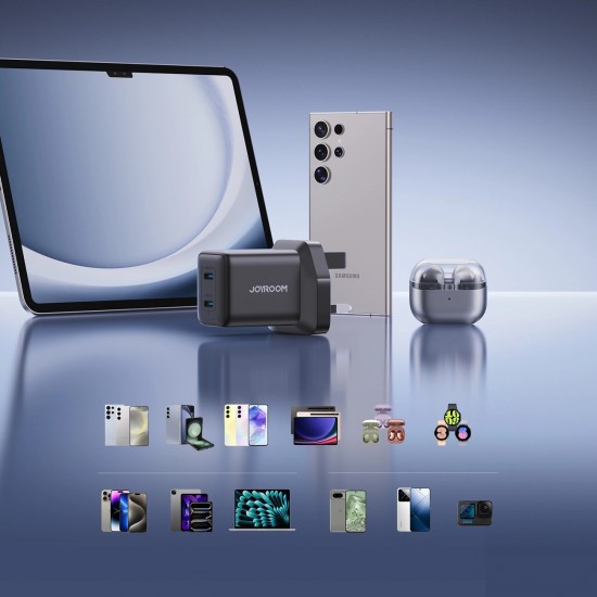 Joyroom JR-TCG17 45W 2 x USB-C wall charger (UK plug) - black