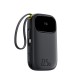 Baseus EnerFill FC31 10000mAh 22.5W Powerbank with Digital Display and 2 Built-in Cables (USB-C + Lightning) - Black