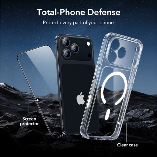 ESR Classic Hybrid MagSafe + Tempered Glass Set for iPhone 17 Pro Max - Clear
