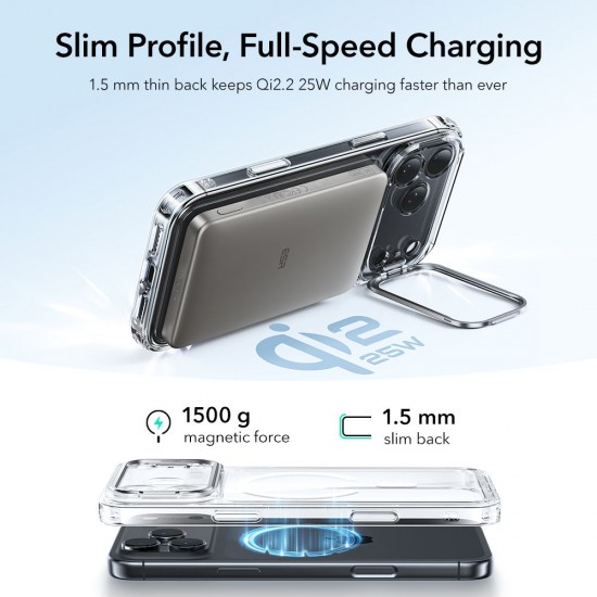 ESR Classic Hybrid Kickstand MagSafe Case for iPhone 17 Pro - Clear