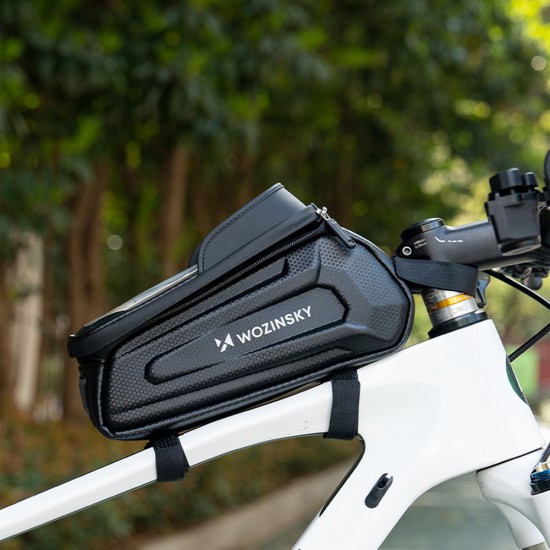 Wozinsky bicycle bag for the frame, armored, with a phone pocket, 1.7 l - black