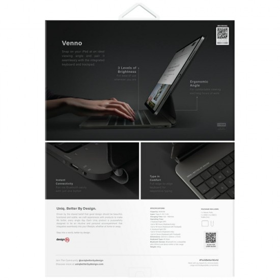 Uniq Venno Pro Magnetic Smart Case with Keyboard for iPad Air 13