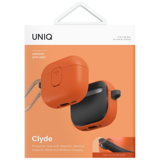 Uniq Clyde Lock Case for AirPods 4 - Orange