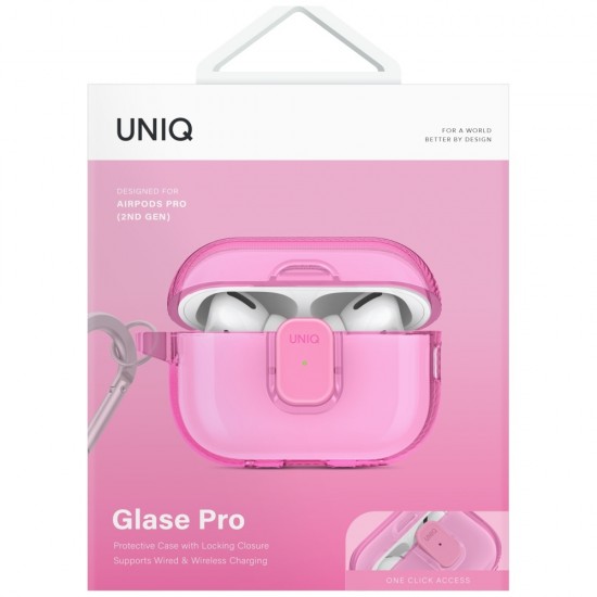 Uniq Glase Pro Case for AirPods Pro 2 - Pink