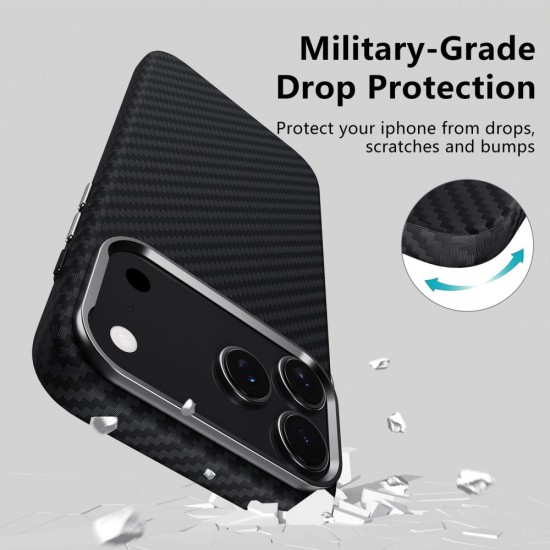 Tech-Protect Ion Carbon MagSafe Case for iPhone 17 Pro Max - Gray/Black