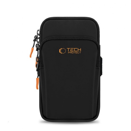 Tech-Protect M7 Universal Sport Armband Case - Black and Orange
