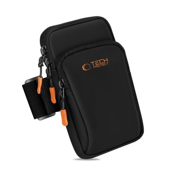 Tech-Protect M7 Universal Sport Armband Case - Black and Orange