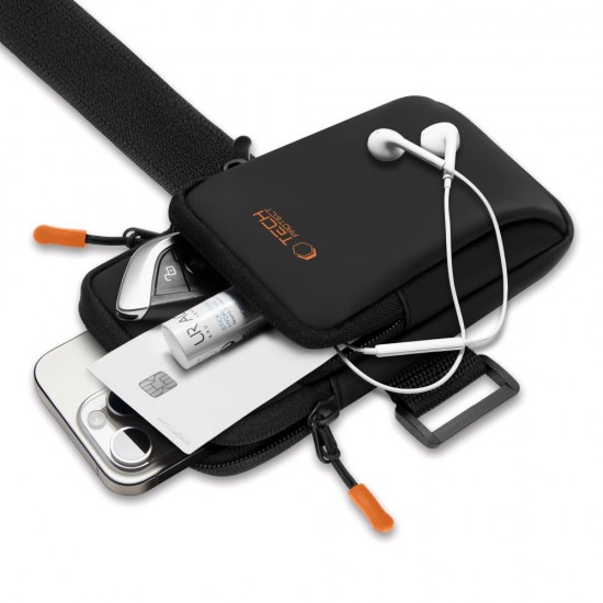 Tech-Protect M7 Universal Sport Armband Case - Black and Orange