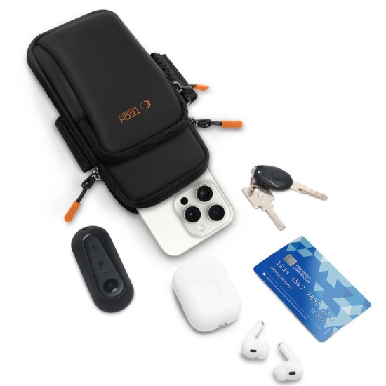 Tech-Protect M7 Universal Sport Armband Case - Black and Orange