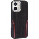 Audi R8 Genuine Leather MagSafe Case for iPhone 17 - Black and Red