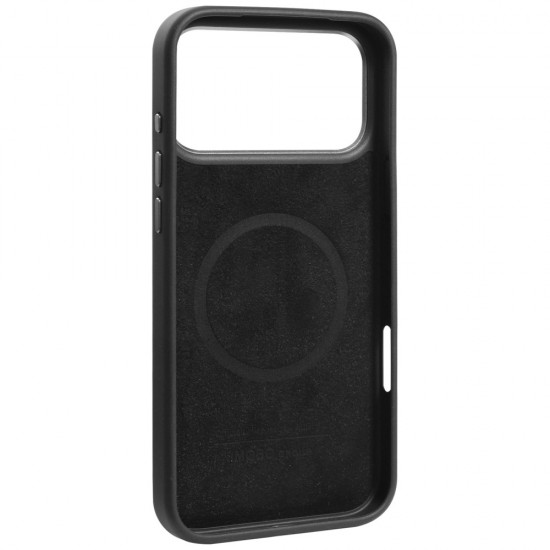 Audi R8 Genuine Leather MagSafe Case for iPhone 17 Pro Max - Black and Red