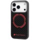 Audi RSQ Carbon Fiber Sport Red Circle MagSafe Case for iPhone 17 Pro - Black