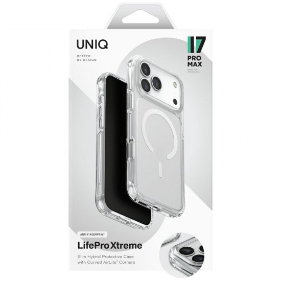 Uniq LifePro Xtreme Magclick Charging Case for iPhone 17 Pro Max - Clear-Glitter