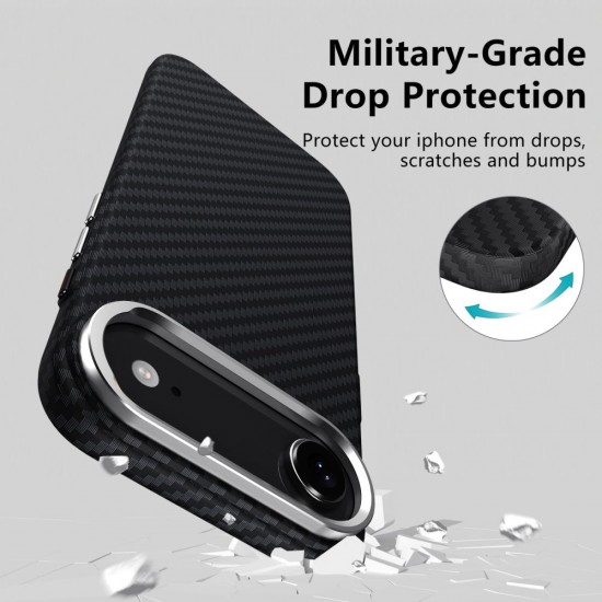 Tech-Protect Ion Carbon MagSafe Case for iPhone 17 Air - Black and Silver