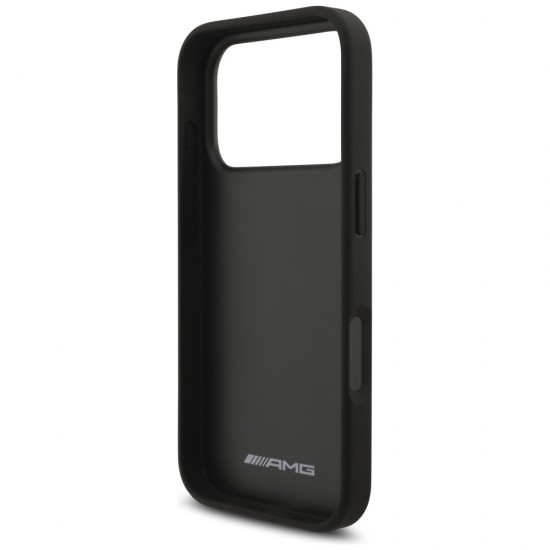 AMG Leather Debossed Lines Logo Case for iPhone 17 Pro - Black
