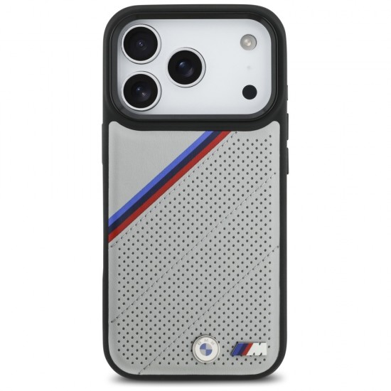 BMW M Tricolor Metal Logo MagSafe Case for iPhone 17 Pro - Gray