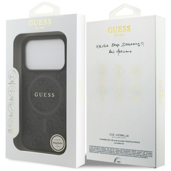 Guess 4G Ring Classic Logo MagSafe case for iPhone 17 Pro - black