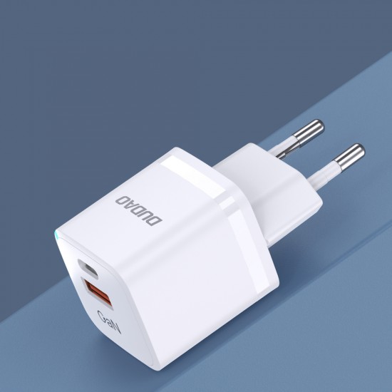Wall charger GaN 33W PPS USB C/USB Dudao A13Pro - white