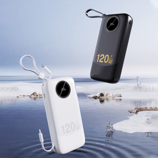 Dudao K13Pro 20000mAh Powerbank with Built-in Cable - Black